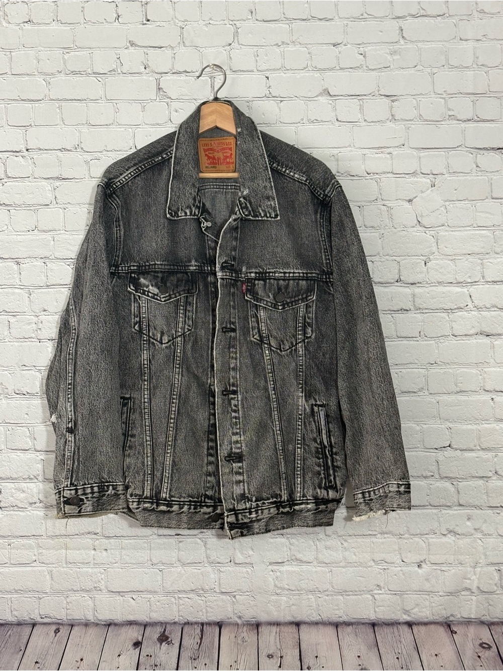 Levi's Black Washed Denim Shirt Jacket